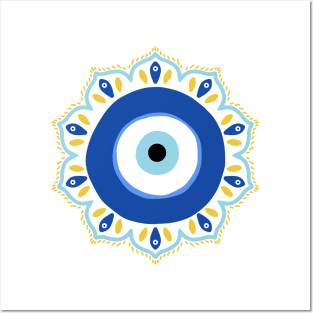 Evil eye Mandala Posters and Art